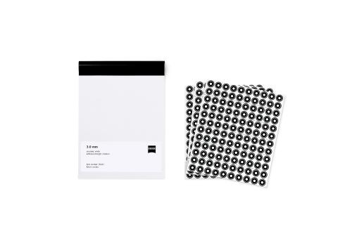 Point markers 3.0 mm, white, non-coded, medium adhesive strength, 3000 piece product photo Front View L