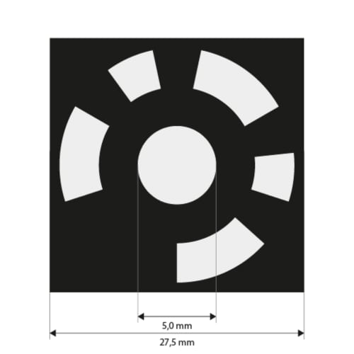 Reference Markers 5.0 mm, coded 323-427, white, magnetic product photo Back View L