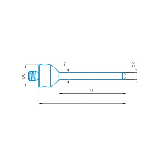 Stylet cylindrique M5, DK2 L22 photo du produit