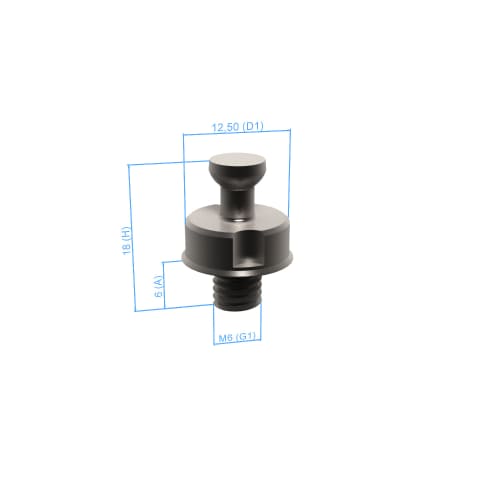 Boulon avec filetage - M6, AF25 photo du produit Back View L