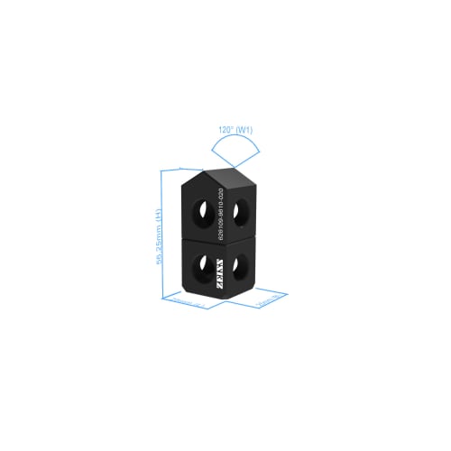 Barre support Delta 120&deg; - 25x25x56,25mm, AF25 photo du produit Back View L
