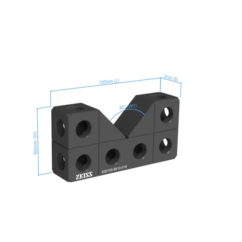 Support en V 90&deg; - 100x25x50mm, AF25 photo du produit Back View L