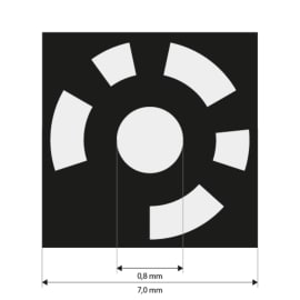 Cibles 0,8 mm, cod&eacute;s 8-427, blancs, force adh&eacute;sive moyenne photo du produit